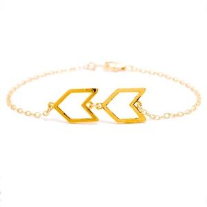 Gorjana Double Chevron Charm Gold Bracelet
